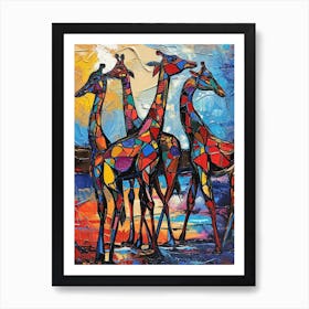 Abstract Geometric Giraffe 2 Art Print