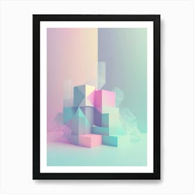 Abstract Geometric Cubes Art Print