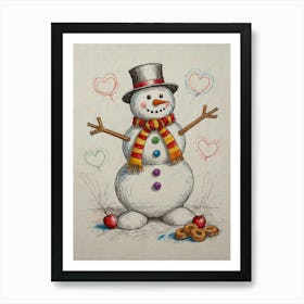 Snowman 6 Art Print