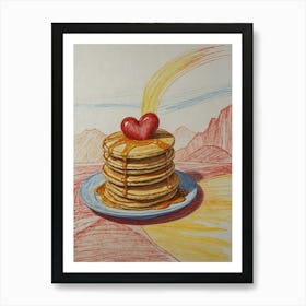 Heart Shaped Pancakes 9 Art Print
