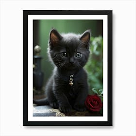 Black Kitten Art Print