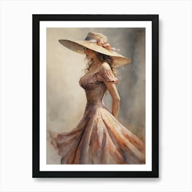 Woman In A Hat Art Print