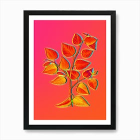 Neon Paper Birch Botanical in Hot Pink and Electric Blue n.0136 Art Print