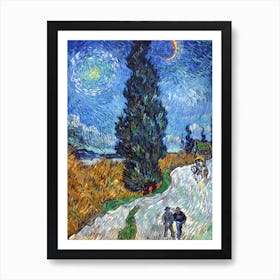 Moon And The Cypress Art Print