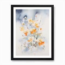 Flowers In The Snow Art Print