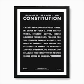 Constitution Preamble Art Print