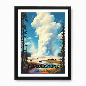 Yellowstone National Park Vintage V 06 Art Print