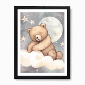 Sleeping Baby Brown Bear 1 Art Print