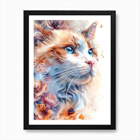 Cat With Blue Eyes 1 Art Print