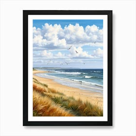 Seagulls On The Beach 1 Art Print