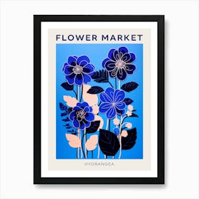 Blue Flower Market Poster Hydrangea 8 Art Print