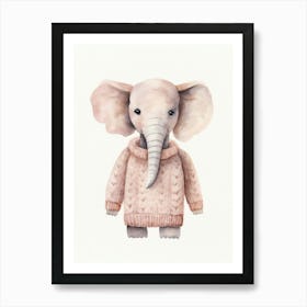 Baby Animal Watercolour Elephant 5 Art Print