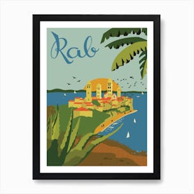 Rab, Croatia, the Island Under the Palm, Art Print