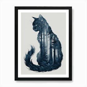 Cat In The Forest 2 Art Print