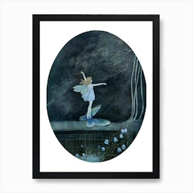 Butterfly Fairy - Tales from Fairyland 1919 by Ida Rentoul Outhwaite - Vintage Witchy Fairies Remastered Illustration Fairycore Witchcore Witchy Cottagecore Fairytale With Blue Lillies of the Valley  Art Print