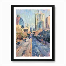 Sixth Street Austin Texas Oil Painting 2 Art Print