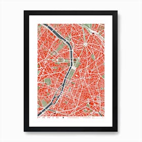 Paris Classic Map Art Print