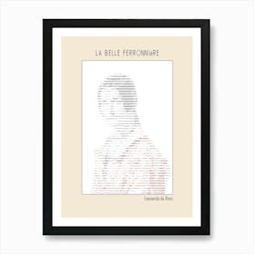 Ascii Art Minimalist – La Belle Ferronnière (Portrait Of A Lady From The Court Of Milan) – Classic Painting Art Print