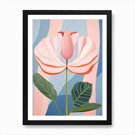 Tulip 2 Hilma Af Klint Inspired Pastel Flower Painting Art Print