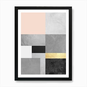 Geometric textures composition 10 Art Print