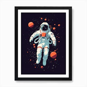 Cosmic Voyage: Astronaut's Sojourn Art Print