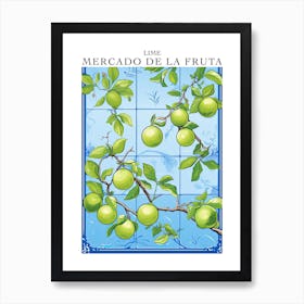 Mercado De La Fruta Lime Illustration 5 Poster Art Print