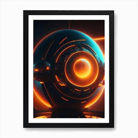 Heliocentric Neon Nights Space Art Print