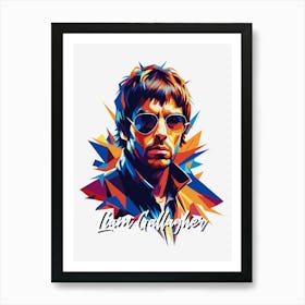 Oasis Liam Gallagher 01 Portrait Music Icon Style WPAP Pop Art Art Print