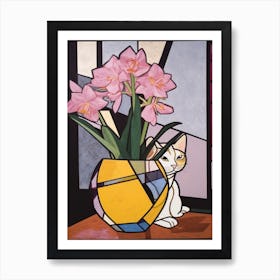 Crocus With A Cat 3 Abstract Expressionist Art Print