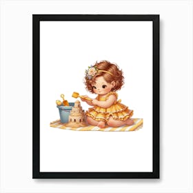 Little Girl Playing With Sand 1 Art Print