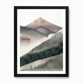 Watercolor Mountains Art Print