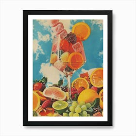 Fruity Jelly Candy Retro Collage 3 Art Print