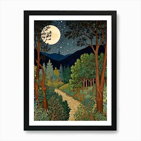 William Morris Moonlight In The Woods 21 Art Print