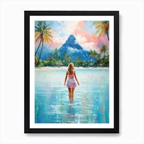 A Painting Of Bora Bora, French Polynesia 1 Art Print