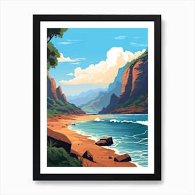 Kauai Hawaii, Usa, Flat Illustration 2 Art Print