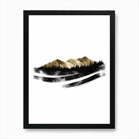 Mountains In The Snow Art Print