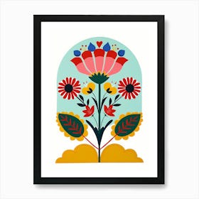 Scandinavian Folk Art Art Print