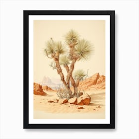 Vintage Cactus Illustration Carnegiea Gigantea 1 Art Print