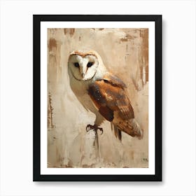 Spectacled Owl Japanese Painting 3 Art Print