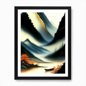 Asian Landscape Painting Art Print