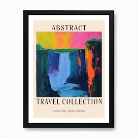 Abstract Travel Collection Poster Victoria Falls Zambia Zimbabwe 3 Art Print