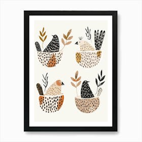 Birds In Nests Art Print