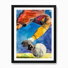 Football Player Watercolor Art (13) Art Print