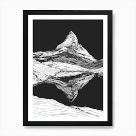 Beinn Dorain Mountain Line Drawing 4 Art Print