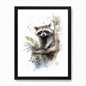 A Chiriqui Raccoon Watercolour Illustration Storybook 4 Art Print