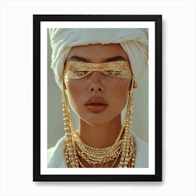 Golden Beauty - Sunglass portrait Art Print