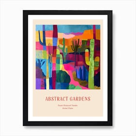 Colourful Gardens Desert Botanical Garden Usa 4 Red Poster Art Print