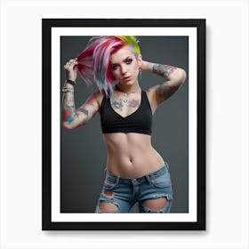 Pretty Punk Girl - Hall-O-Gram Creations 46 Art Print