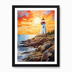 Sunset At The Lighthouse Art Print