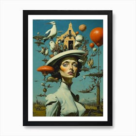 Woman In A Hat Art Print